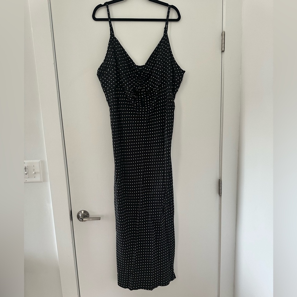 Wild Fable Black & White Polka Dot Maxi Slip Dress